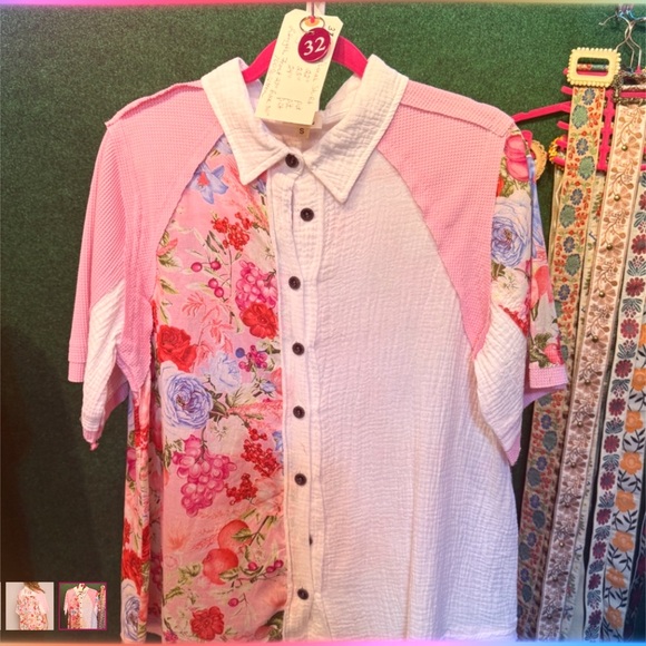 032 POL Flower Shirt - Picture 4 of 4